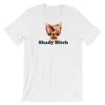 white T-shirt - shady bitch dog logo