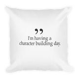 I'm having a character building day - 18x18 pillow