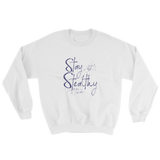 white sweatshirt - "stay stealthy"